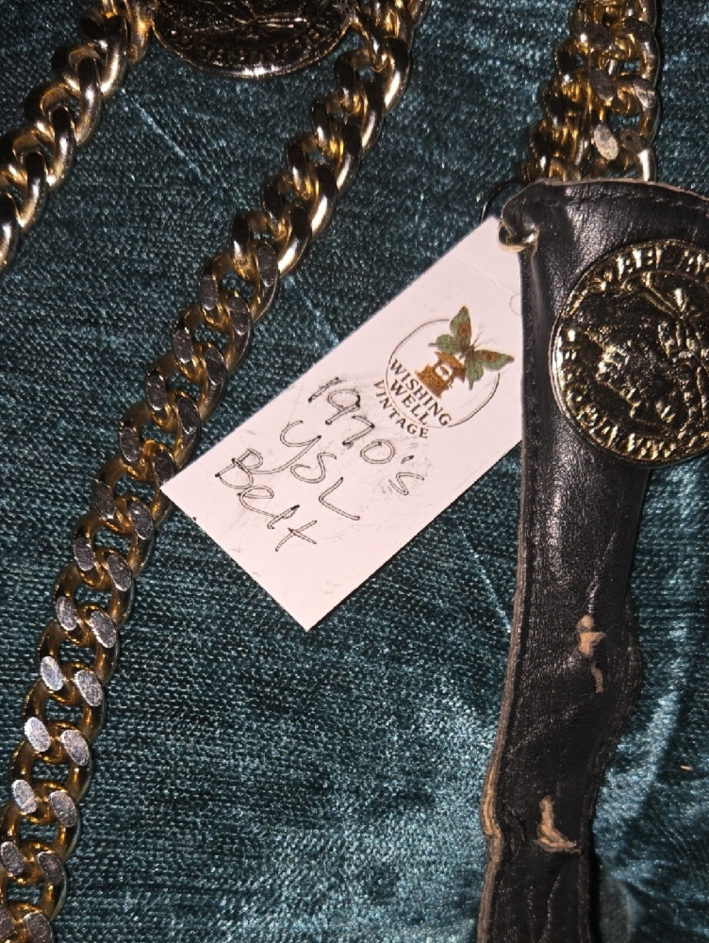YsL Vintange Coin Belt with Black Leather - Picture 3 of 7